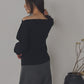 日本製 オーガニックコットン オフショルダーニット knit-004
