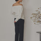 日本製 オーガニックコットン オフショルダーニット knit-004