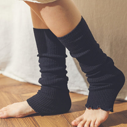 シルク リブ編み レッグウォーマー lib-silkleg