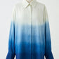 日本製 藍段染グラデーション シルキータッチロングシャツ sumi015-bluedanzome
