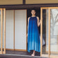日本製 藍段染グラデーションノースリーブワンピース sumi019-bluedanzome