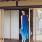 日本製 藍段染グラデーションノースリーブワンピース sumi019-bluedanzome