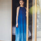 日本製 藍段染グラデーションノースリーブワンピース sumi019-bluedanzome