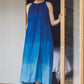 日本製 藍段染グラデーションノースリーブワンピース sumi019-bluedanzome
