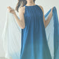 日本製 藍段染グラデーションノースリーブワンピース sumi019-bluedanzome
