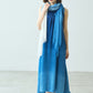 日本製 藍段染グラデーションノースリーブワンピース sumi019-bluedanzome