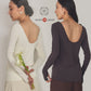 Made in Japan Organic Cotton Back-Open Long Sleeve Top suminohana-002 