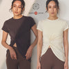 Made in Japan Organic Cotton Drape Knit Top suminohana-006 