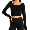 Long sleeve top with cup t072 