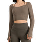 Long sleeve top with cup t072 