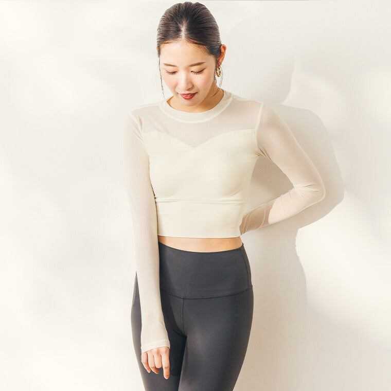 Lee.che リーチェ ヨガ ピラティス ウェア 長袖カップ付きトップス